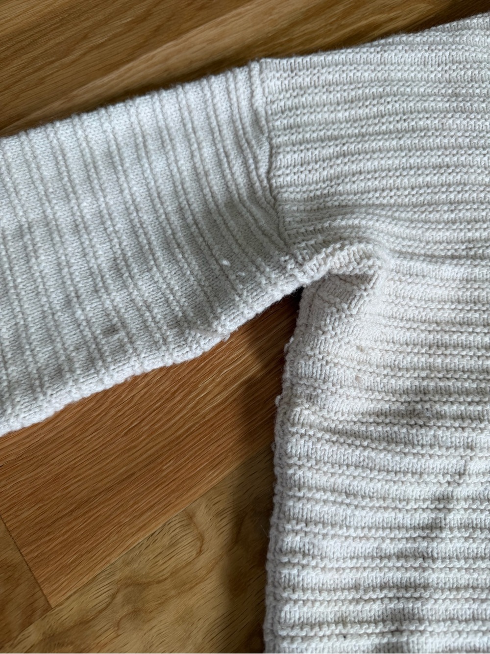 Madewell Cream Ruffle Trim Ribbed Knit Sweater - Picture 3 of 3